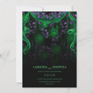 Bloemen Gotische Glow Huwelijk Groen Handfasting Kaart