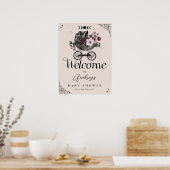  Bloemen Gotische Wandelwagen Baby shower Welkom Poster (Keuken)