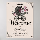  Bloemen Gotische Wandelwagen Baby shower Welkom Poster (Voorkant)