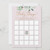  Bloemen Gouache Boho Baby shower Bingo Spel Kaart (Voorkant)