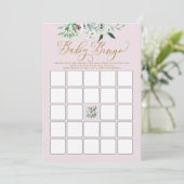  Bloemen Gouache Boho Baby shower Bingo Spel Kaart (Staand voorkant)