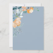 Bloemen Goud Afstudeerder Pet Stoffig Blauw Afstud Kaart (Achterkant)