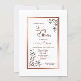  Bloemen Goud Border Baby shower Kaart