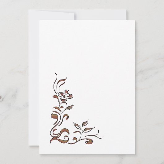  Bloemen Goud Border Bridal Brunch Kaart (Achterkant)