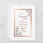  Bloemen Goud Border Engagement Party Kaart (Voorkant)