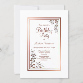  Bloemen Goud Border Verjaardagsfeest Kaart