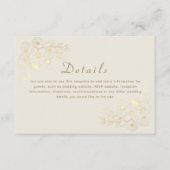 Bloemen Goud Bruiloft Informatiekaartje (Voorkant)