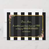 Bloemen Goud Folie ZUL JE MIJN BRUIDSJUFFER ZIJN? Kaart (Achterkant)