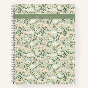 Bloemen Goud Groen Gepersonaliseerd Receptenboek Notitieboek