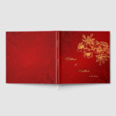 Bloemen Goud Rood Kerst Huwelijk Gastenboek (Volledig)