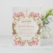 Bloemen Goud Roze Orchideeën Marmeren Geometrische Kaart (Staand voorkant)