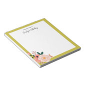  bloemen, goud van de bureau van gepersonaliseerd notitieblok (Schuin)