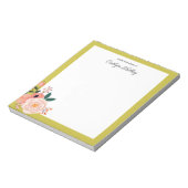  bloemen, goud van de bureau van gepersonaliseerd notitieblok (Linkerzijde)