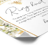 Bloemen gouden bijenring jacht vrijgezellenfeest s poster (Hoek)