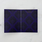 Bloemen Gouden Blauw 50 & Fabelachtig dankt u Bedankkaart (Binnen)