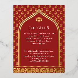 Bloemen Gouden Folie Bruiloft Detail Informatie Ka Uitnodiging Briefkaart