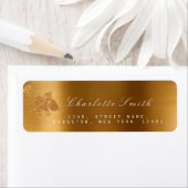 Bloemen Gouden Folie Metallic Monochromatische RSV Etiket (Insitu)