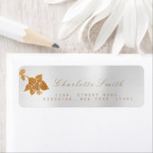 Bloemen Gouden Folie Metallic Zilver Grijs RSVP Etiket (Insitu)