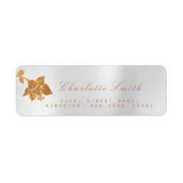 Bloemen Gouden Folie Metallic Zilver Grijs RSVP Etiket