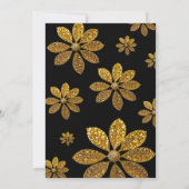 Bloemen Gouden Glitter Bloem Sweet 16 Verjaardag Kaart (Achterkant)