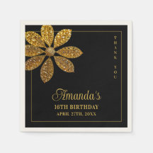 Bloemen Gouden Glitter Bloem Sweet 16 Verjaardag