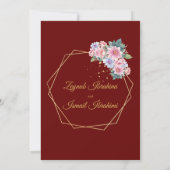 Bloemen Gouden Kleur Bourgondië Islamitische islam Kaart (Achterkant)