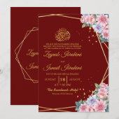 Bloemen Gouden Kleur Bourgondië Islamitische islam Kaart (Voorkant / Achterkant)