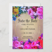  bloemen, gouden lijst met uitzondering van de dat save the date (Voorkant)