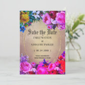  bloemen, gouden lijst met uitzondering van de dat save the date (Staand voorkant)