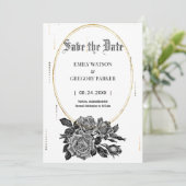  bloemen, gouden lijst met uitzondering van de dat save the date (Staand voorkant)