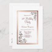  Bloemen Gouden Rand 21e Verjaardagsfeest Kaart (Voorkant / Achterkant)