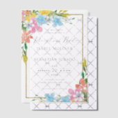 Bloemen Gouden Rand Nuestra Boda Spaanse Bruiloft Vellum Uitnodigingen (Offset (Uitnodiging))