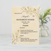 Bloemen Gouden Reisroute Bachelorette Weekend Uitn Programmakaart (Staand voorkant)