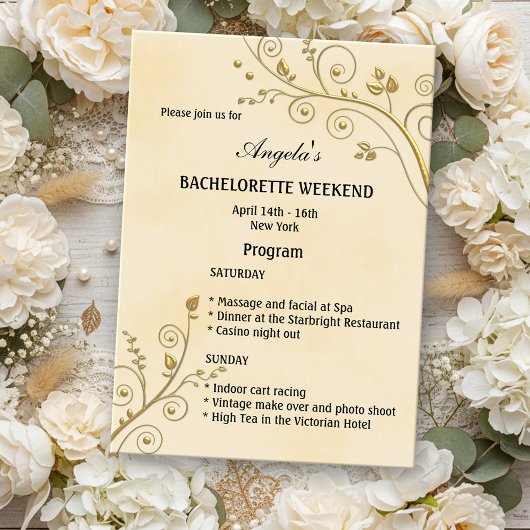 Bloemen Gouden Reisroute Bachelorette Weekend Uitn Programmakaart