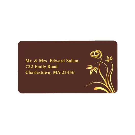 Bloemen Gouden Ringen Medium verzendlabels Etiket (Voorkant)