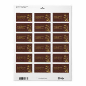 Bloemen Gouden Ringen Medium verzendlabels Etiket (Full Sheet)