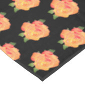 Bloemen Gouden Sinaasappel Rozen Patroon Tafelklee Tafelkleed (Gekanteld)