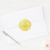 Bloemen Gouden Sticker Gouden Kerstboom met Sterre (Envelop)
