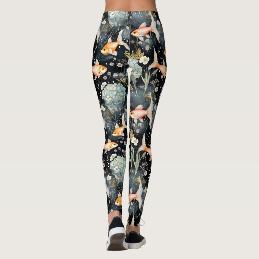 Bloemen: Goudvisvijver Leggings (Achterkant)