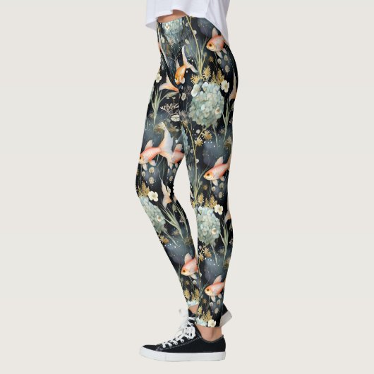 Bloemen: Goudvisvijver Leggings (Links)