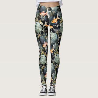Bloemen: Goudvisvijver Leggings