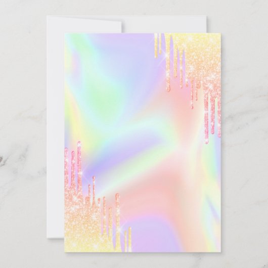 Bloemen Graduation Cap, Ombre druipt holografisch Kaart (Achterkant)