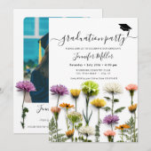 Bloemen Graduation Party en aankondiging (Voorkant / Achterkant)