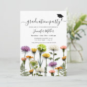 Bloemen Graduation Party en aankondiging (Staand voorkant)