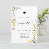 Bloemen Graduation Party Foto weide Feestdagenkaart (Staand voorkant)