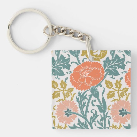 Bloemen,  grafische kunst sleutelhanger (voorkant)