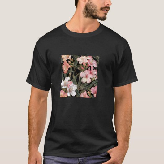  Bloemen Grafische Oleander Bloemen T-shirt (Voorkant)