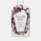 Bloemen Grafkist Halloween Baby Shower Cadeaulabel (Voorkant)