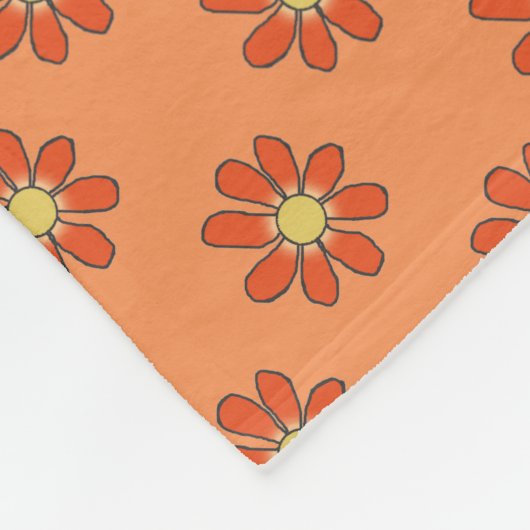 Bloemen Graphical Red Flowers op elke kleur Fleece Deken (Hoek)