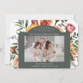 Bloemen Grens Landschap Foto Geboorteaankondiging Kaart (Voorkant)